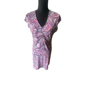 Title Nine Amelia Dress Purple & Pink Floral Print
